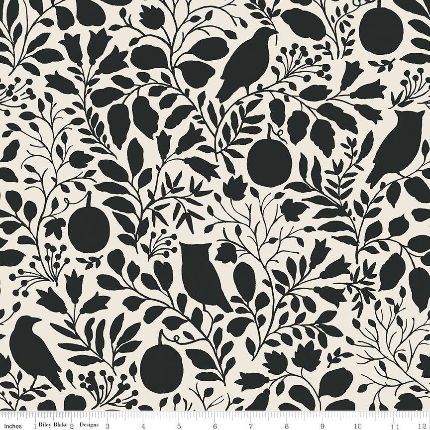 108" Quilt Backs Trick or Treat Silhouette Cream from Riley Blake 3 YARD CUT by Riley Blake