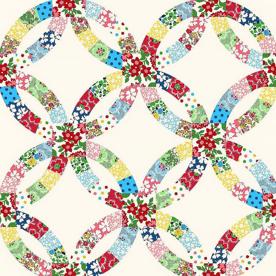 108" Quilt Backs Wedding Ring Multi from Windham 3 YARD CUT by Windham