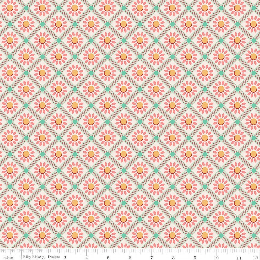 108" Wide Quilt Backing Farmer's Daughter Sunflower Sage from Riley Blake 3 YARD CUT by Riley Blake