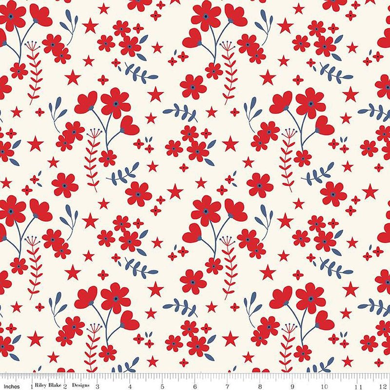 108" Wide Quilt Backing Freedom Garden Ditsy Floral Multi from Riley Blake 3 YARD CUT by Riley Blake