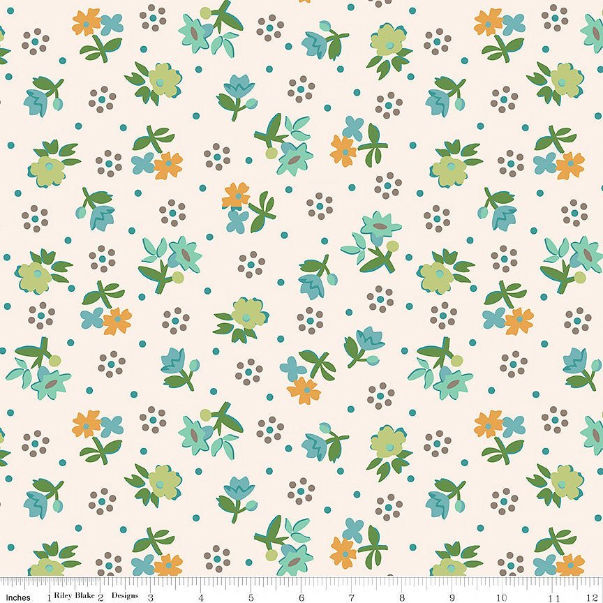108" Wide Quilt Backing Gentler Times Reunion Pebble from Riley Blake 3 YARD CUT by Riley Blake