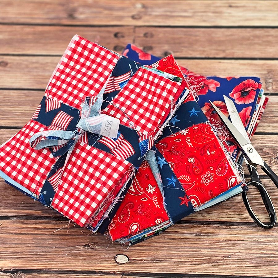 3/4 Pound Patriotic Scrap Pack from FWFS by Fort Worth Fabric Studio