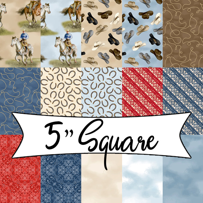 Riders on the Range 5 Karat Gems 5" Squares