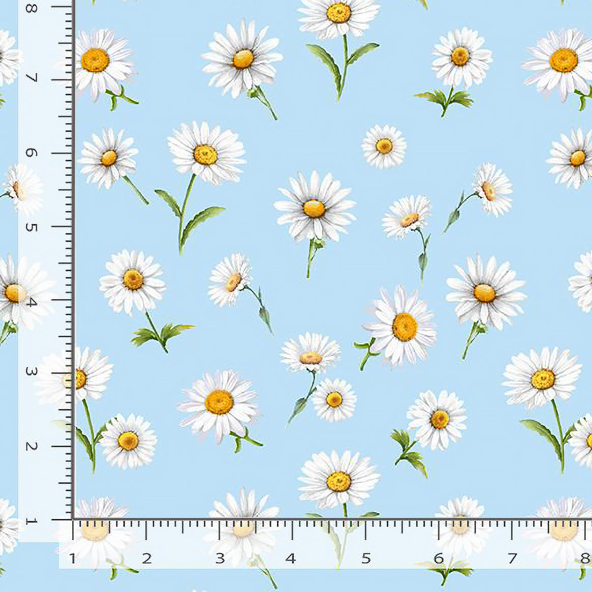 Timeless Treasures Bee & Bee Kind Tossed Daisies Sky 1 Yard Cut