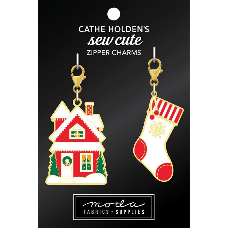 House & Stocking Zipper Charms from Moda Fabrics
