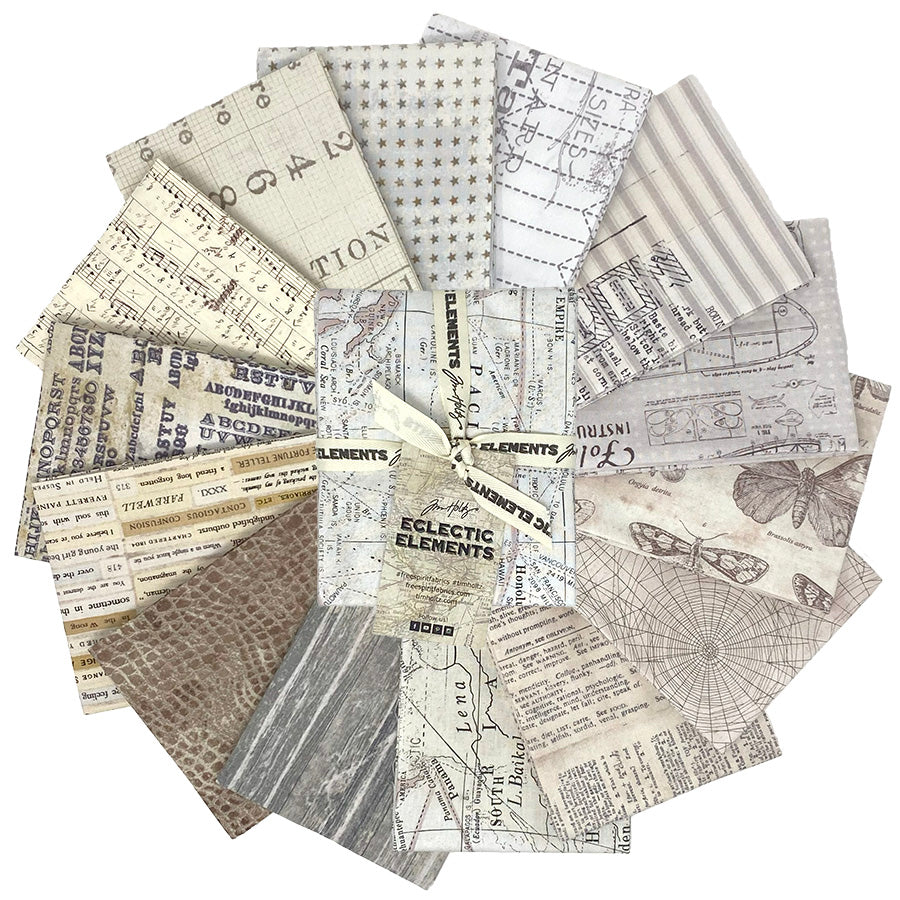Eclectic Elements Tim Holtz Foundations Low Volume Fat Quarter Bundle