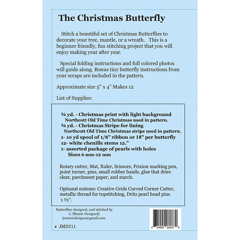 The Christmas Butterfly Pattern by J. Minnis Designs