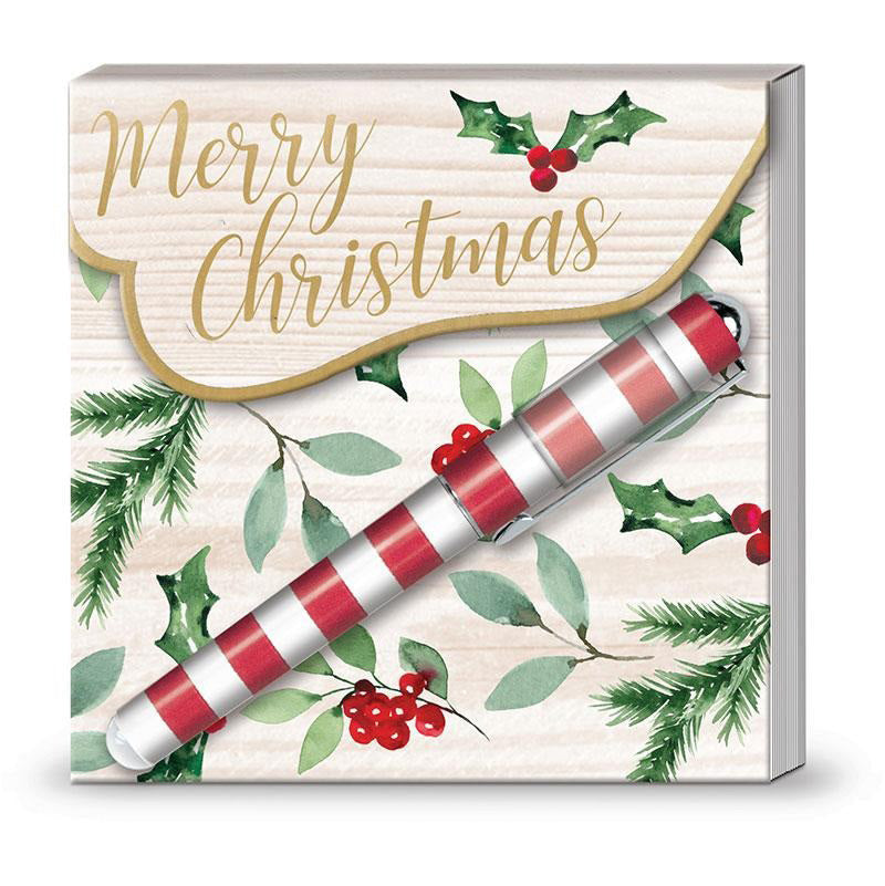 Matchbook Holly Sprig Notepad w/ Pen by Lady Jayne
