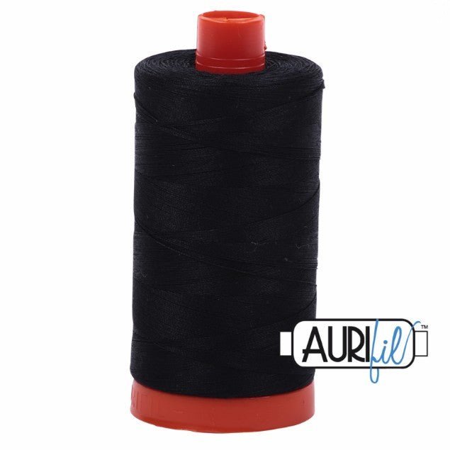Aurifil Cotton Mako Thread Black 50wt MK50 - 2692 by Aurifil