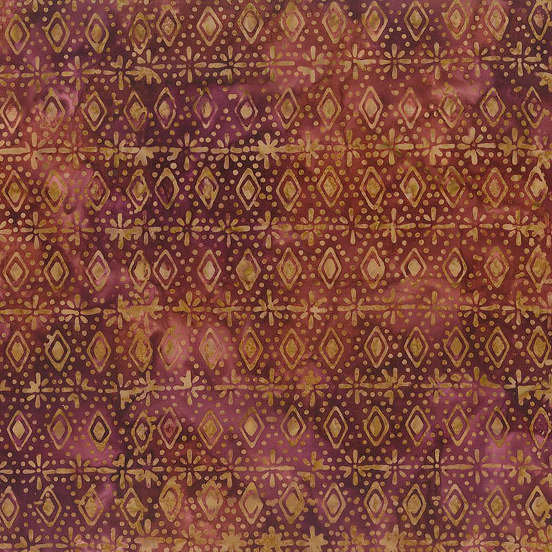 Banyan Batiks Tile Fusion Diamond Dot Cabernet 1 Yard Cut by Banyan Batiks