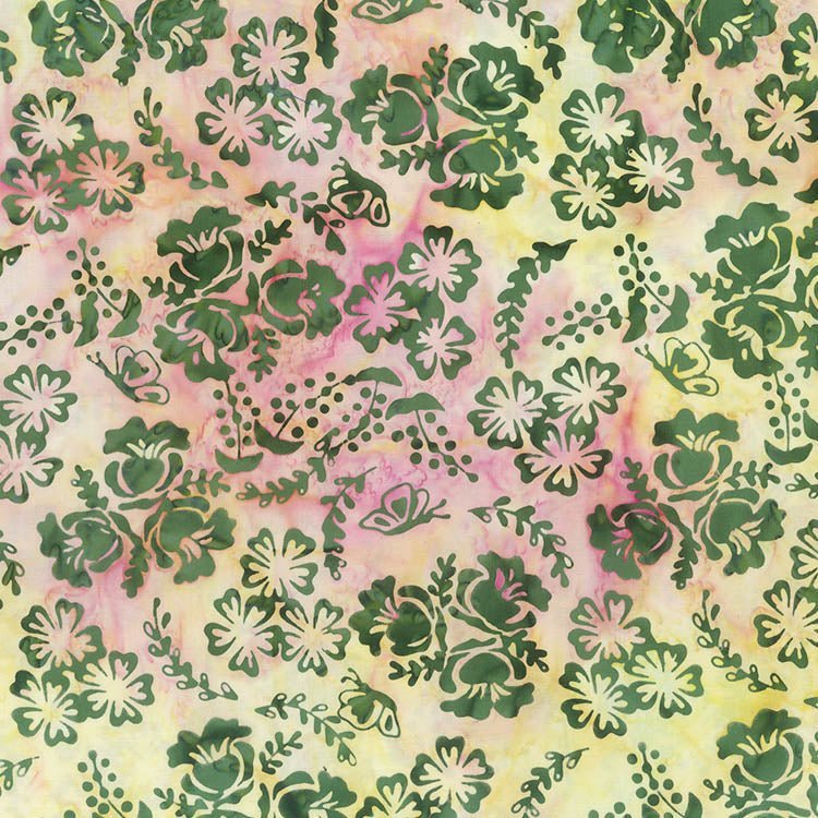 Banyan Secret Garden Batiks Garden Green Envy 1 Yard Cut by Banyan Batiks