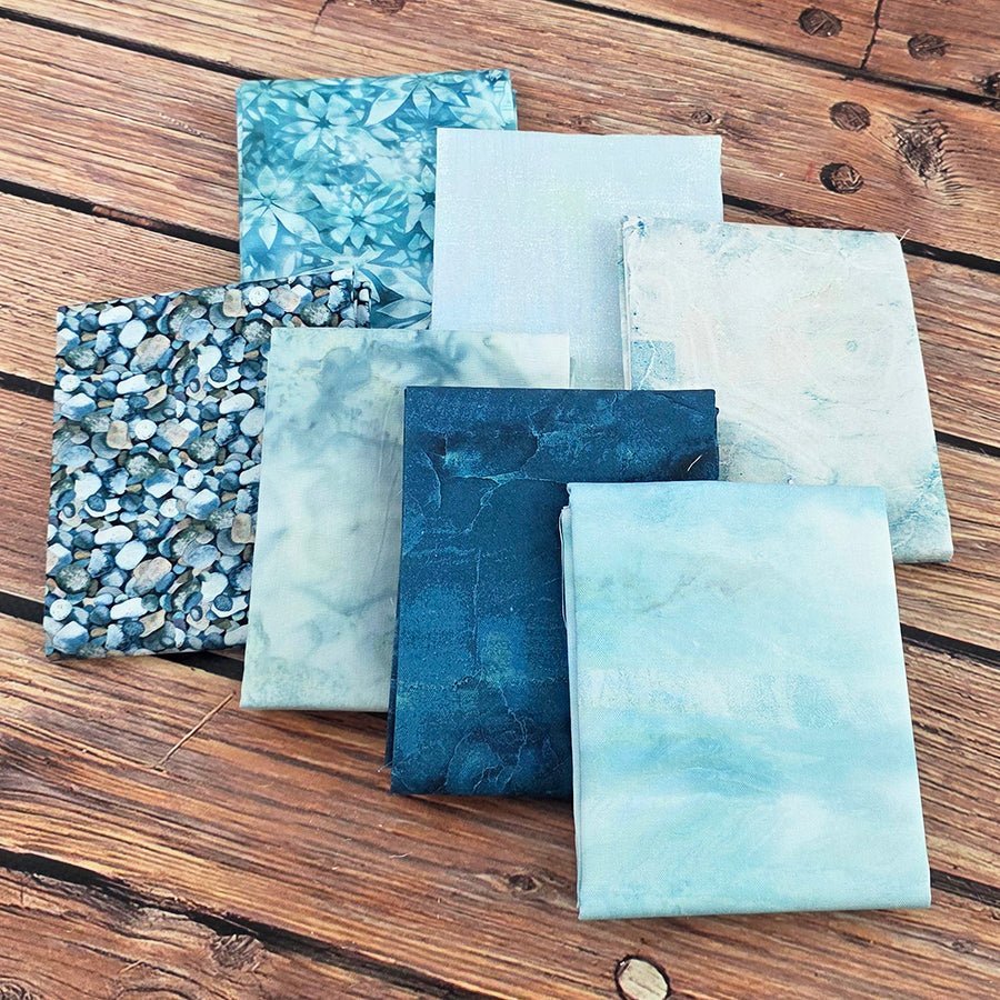 Barton Springs– FWFS Exclusive 7 Piece Fat Quarter Bundle by Fort Worth Fabric Studio