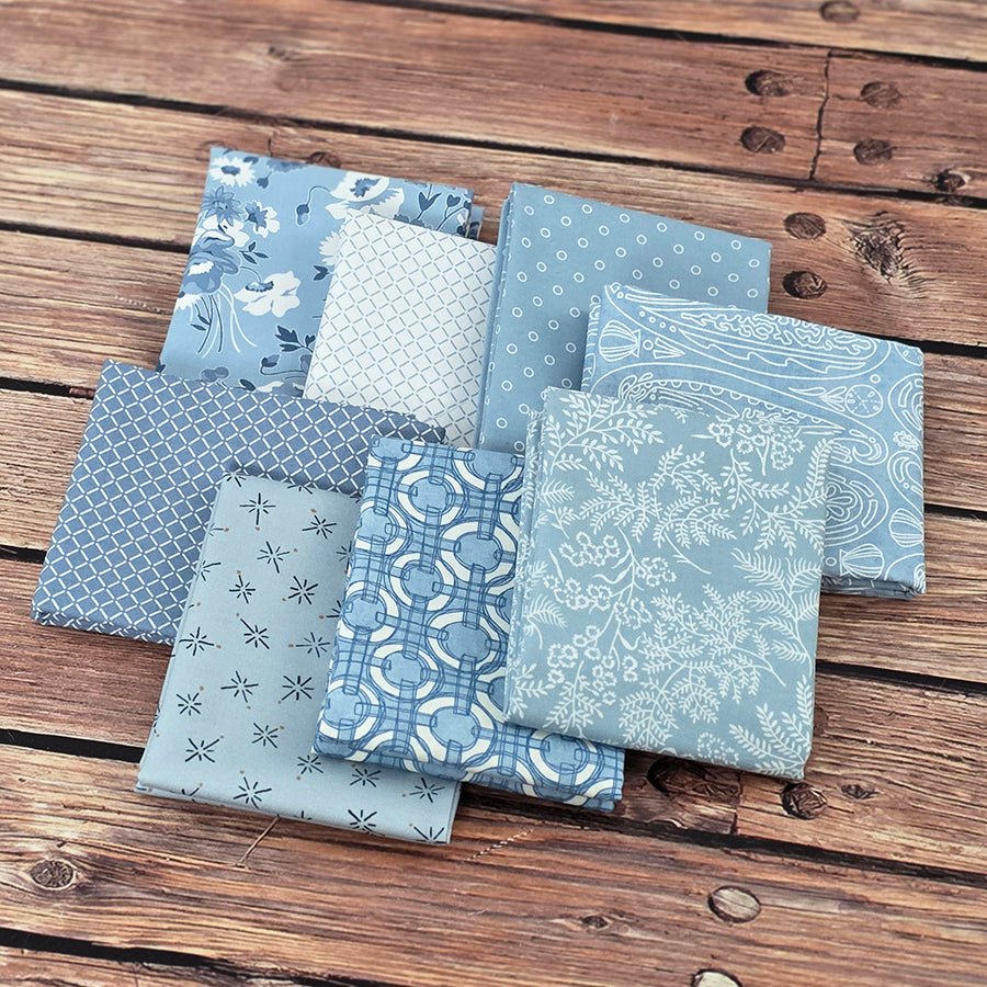 Blue Mood Babe Fat Quarter Bundle FWFS Exclusive by Fort Worth Fabric Studio