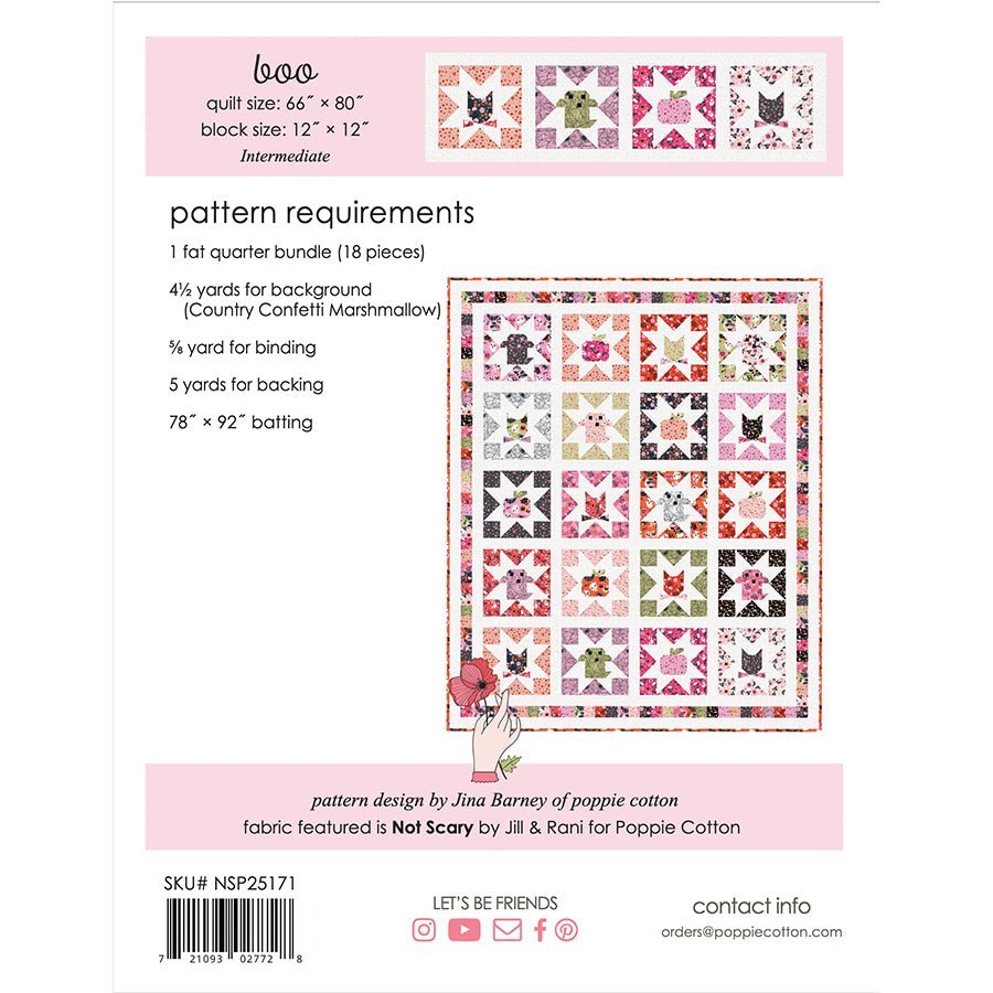 Boo Quilt Pattern by Poppie Cotton by Poppie Cotton