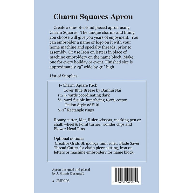 Charm Squares Apron Pattern by J. Minnis Designs by J. Minnis Designs