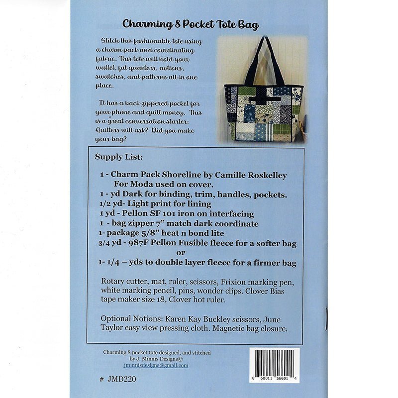 Charming 8 Pocket Tote Bag Pattern by J. Minnis Designs by J. Minnis Designs