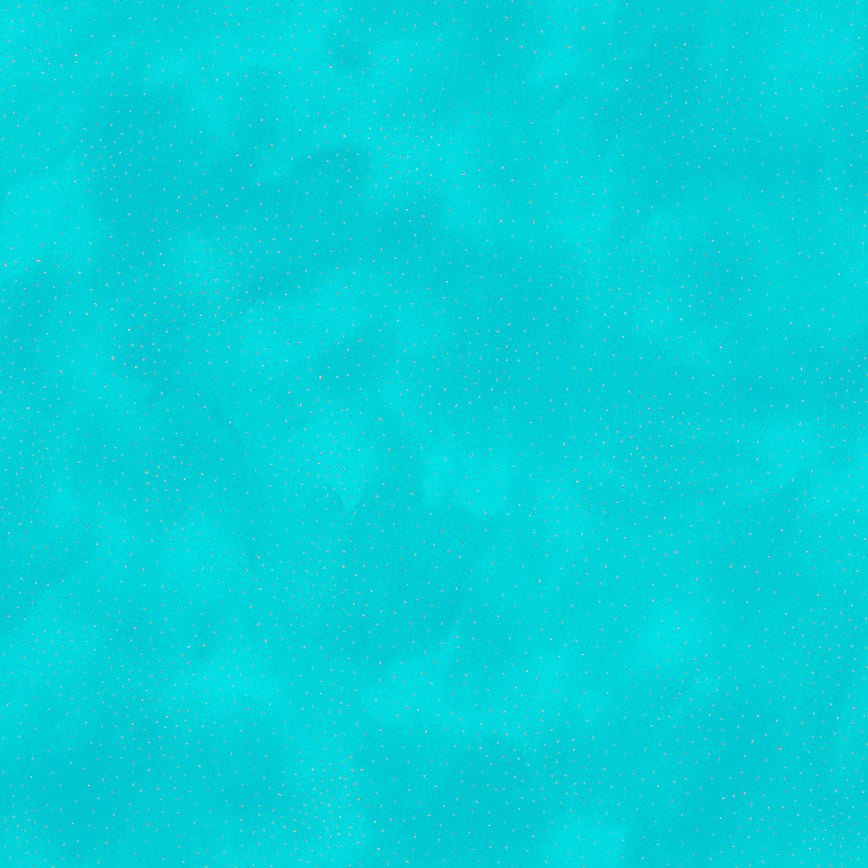 Clothworks Laurel Burch Basic Dot Aqua Silver Metallic 1 Yard Cut by Clothworks
