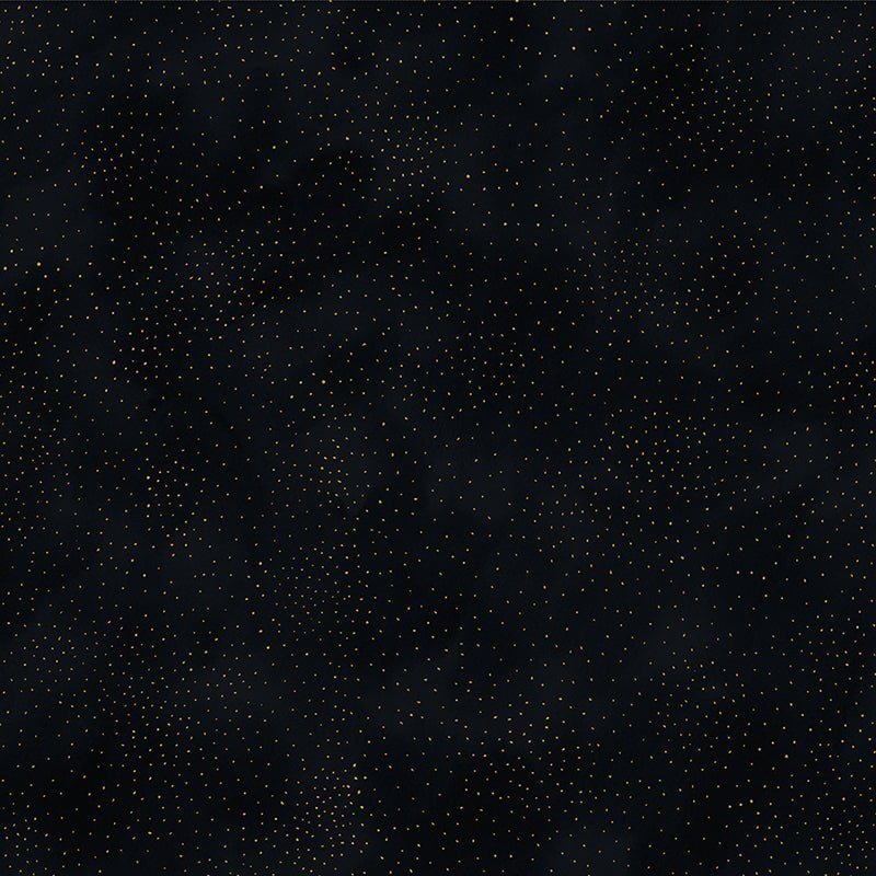 Clothworks Laurel Burch Basic Dot Black Gold Metallic 1 Yard Cut by Clothworks