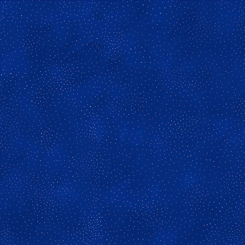 Clothworks Laurel Burch Basic Dot Royal Blue Silver Metallic 1 Yard Cut by Clothworks