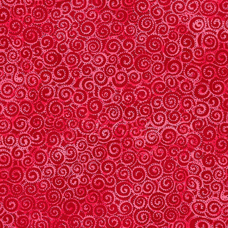 Clothworks Laurel Burch Basic Swirl Dark Coral 1 Yard Cut by Clothworks