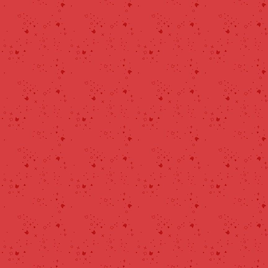 Dear Stella Kitty Litter Alizarin 1 Yard Cut by Dear Stella