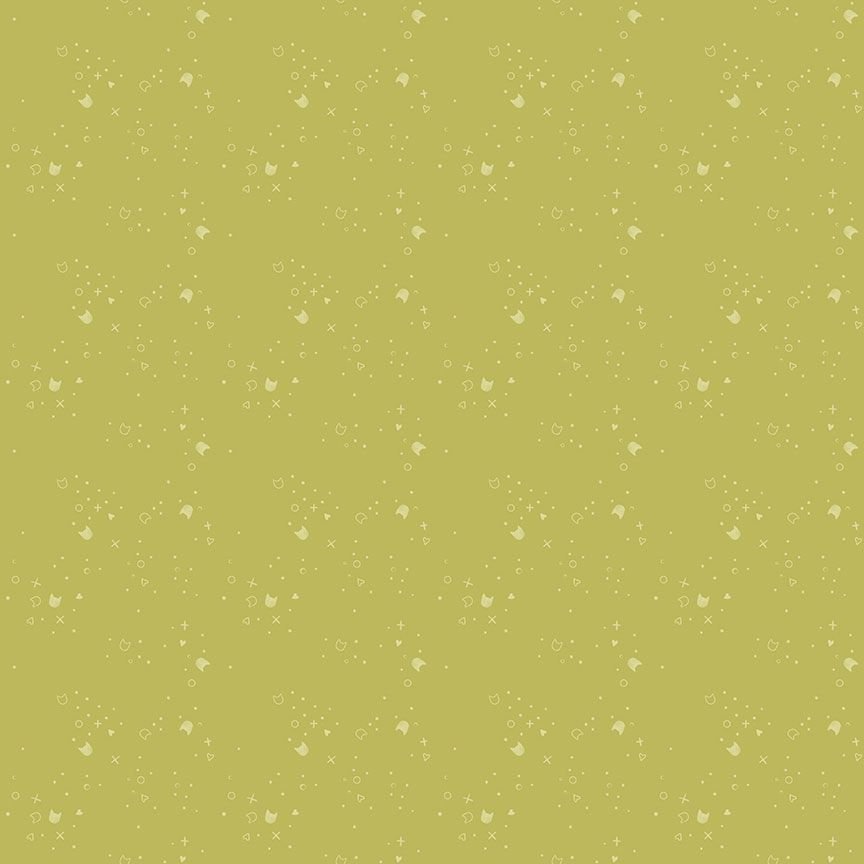 Dear Stella Kitty Litter Olive 1 Yard Cut by Dear Stella