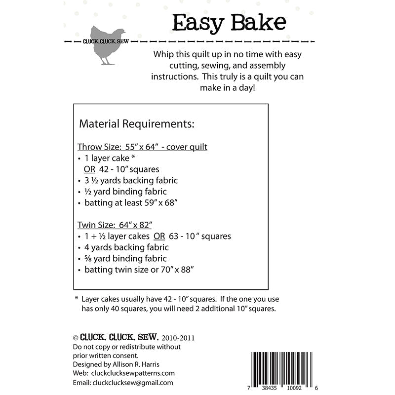 Easy Bake Quilt Pattern by Cluck Cluck Sew by Cluck Cluck Sew