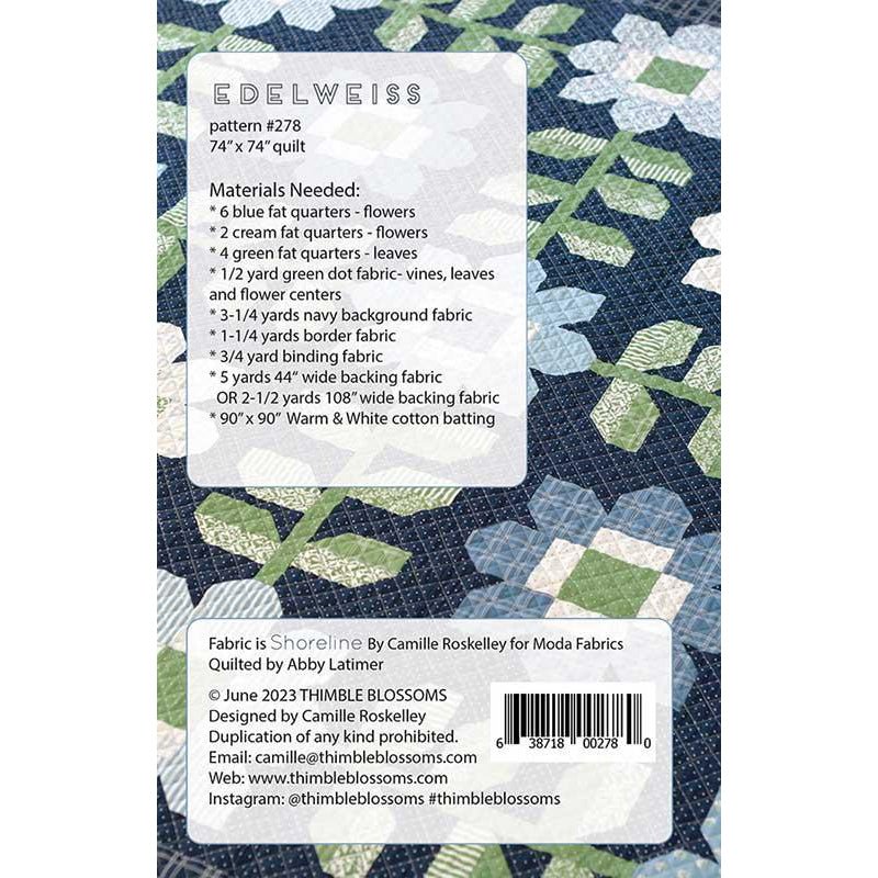 Edelweiss Quilt Pattern by Thimble Blossoms - Thimble Blossoms from Fort Worth Fabric Studio