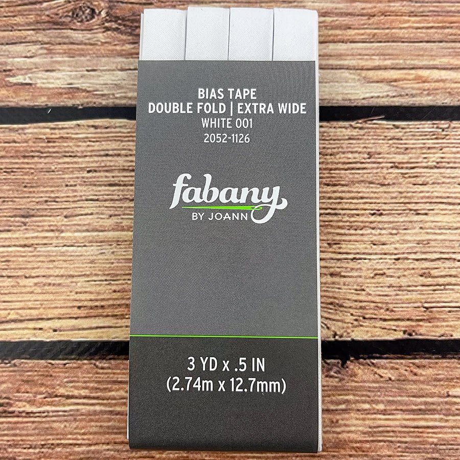 Extra Wide Double Fold Bias Tape White by Fabany - Fabany from Fort Worth Fabric Studio
