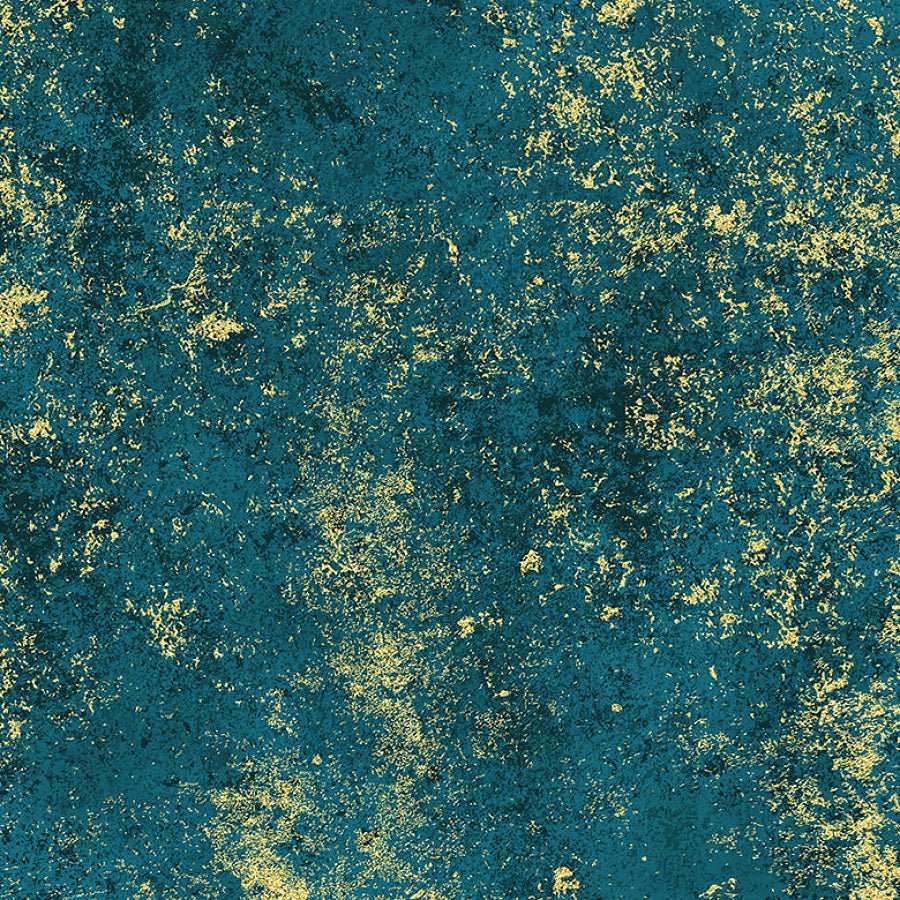 Hoffman Brilliance Teal Gold Metallic 1 Yard Cut by Hoffman