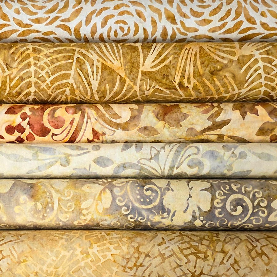 Honey Hustle – FWFS Exclusive 6 Piece Banyan Batiks Fat Quarter Bundle by Fort Worth Fabric Studio
