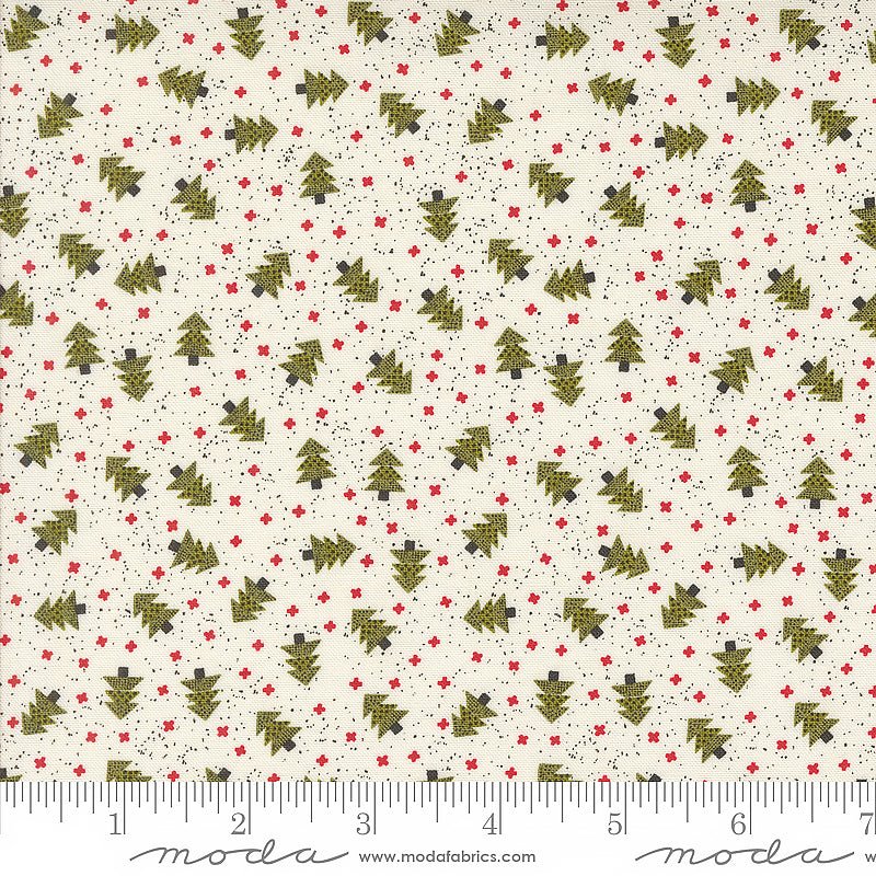 Moda Emmitt & Ivy Spruce Trees Vanilla 1 Yard Cut by Moda
