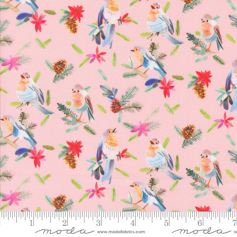 Moda Love & Cheer Robins & Pinecones Ballet FULL BOLT Special - Moda from Fort Worth Fabric Studio