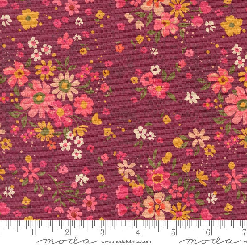 Moda Sagewood Rosemary Rose Wine 1 Yard Cut by Moda