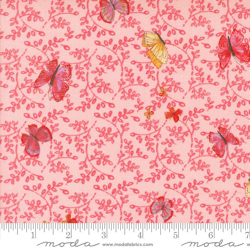 Moda Superbloom Butterfly Vines Carnation 1 Yard Cut by Moda