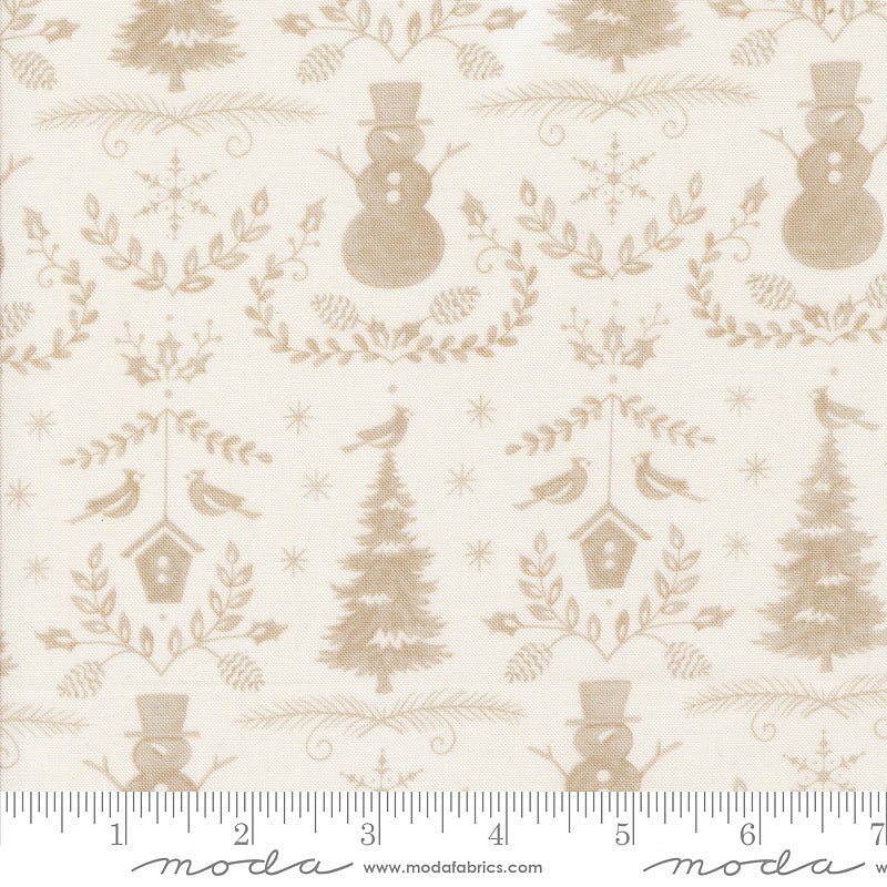 Moda Winter Friends Winter Damask Snowy White 1 Yard Cut by Moda
