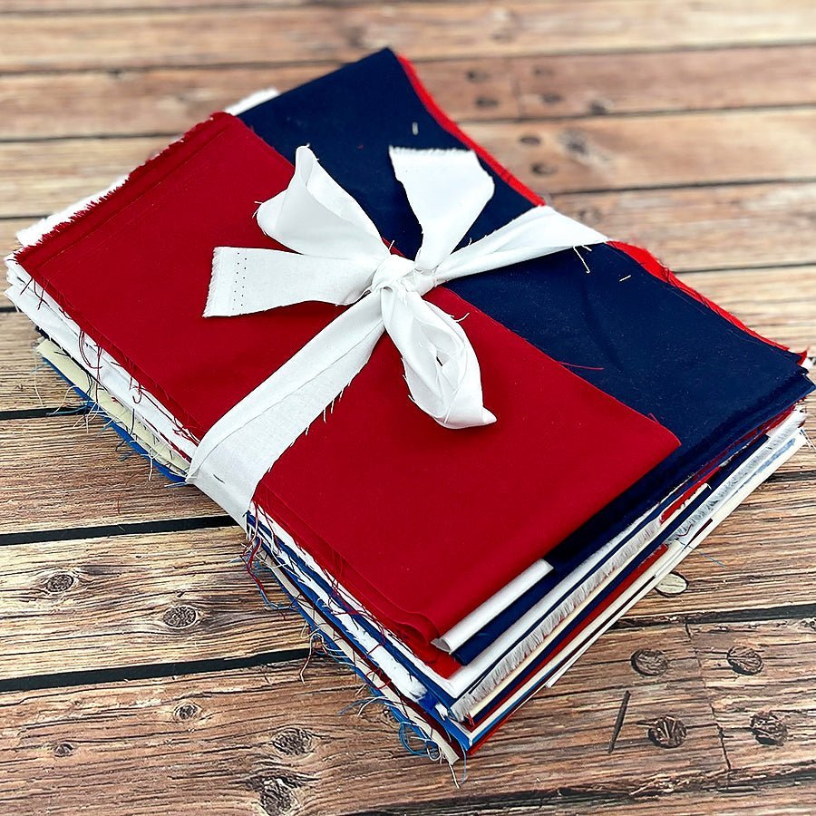 Patriotic Taste of the Rainbow Kona Cotton Scrap Bundle – 3 Pounds by Fort Worth Fabric Studio