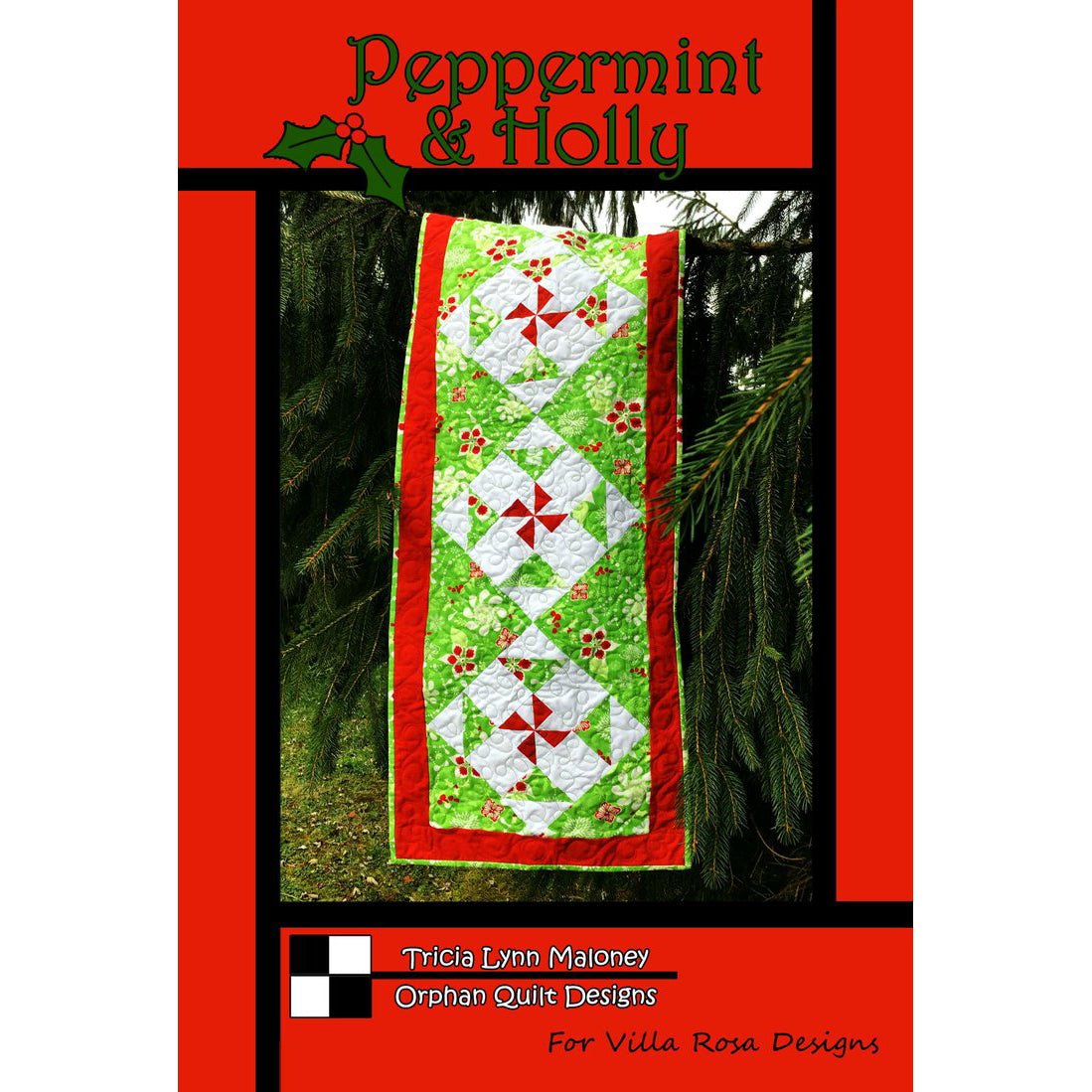 Peppermint & Holly Table Runner Pattern - Villa Rosa Designs from Fort Worth Fabric Studio
