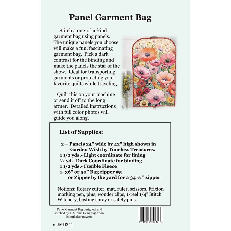Playing with Panels Garment Bag Pattern by J. Minnis Designs by J. Minnis Designs