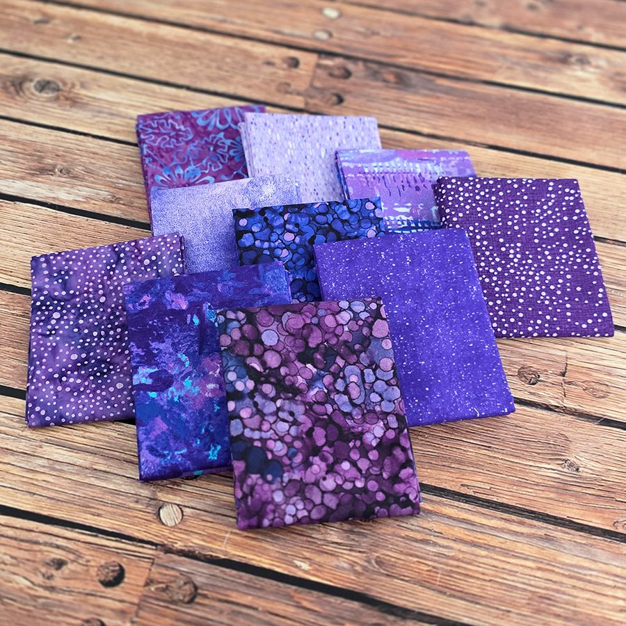 Plum Crazy Purple Fat Quarter Bundle FWFS Exclusive by Fort Worth Fabric Studio