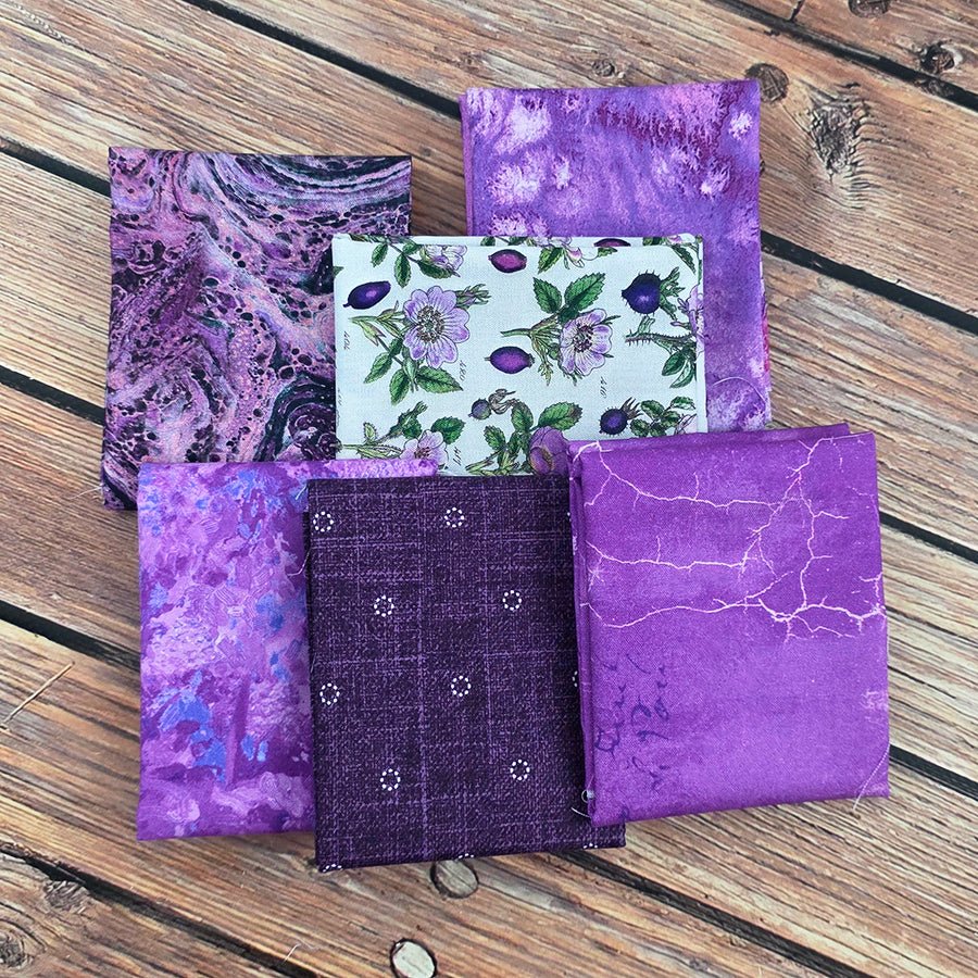 Plum Crazy Purple Fat Quarter Bundle FWFS Exclusive by Fort Worth Fabric Studio