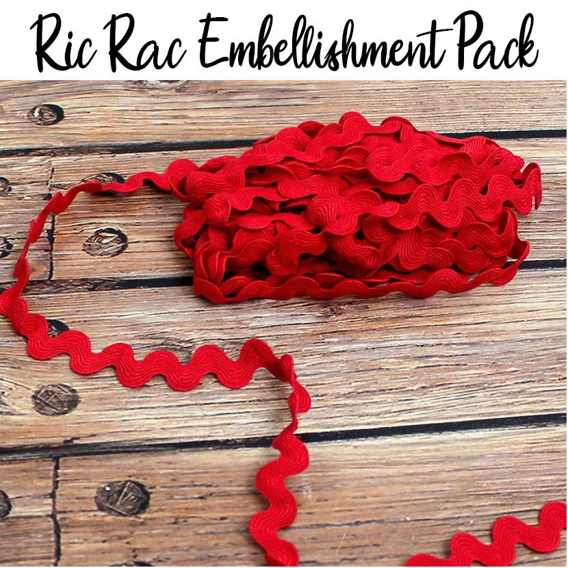 Red Ric Rac Pack 3/4 Inch Pack of 6 Yards - Trim Trends from Fort Worth Fabric Studio
