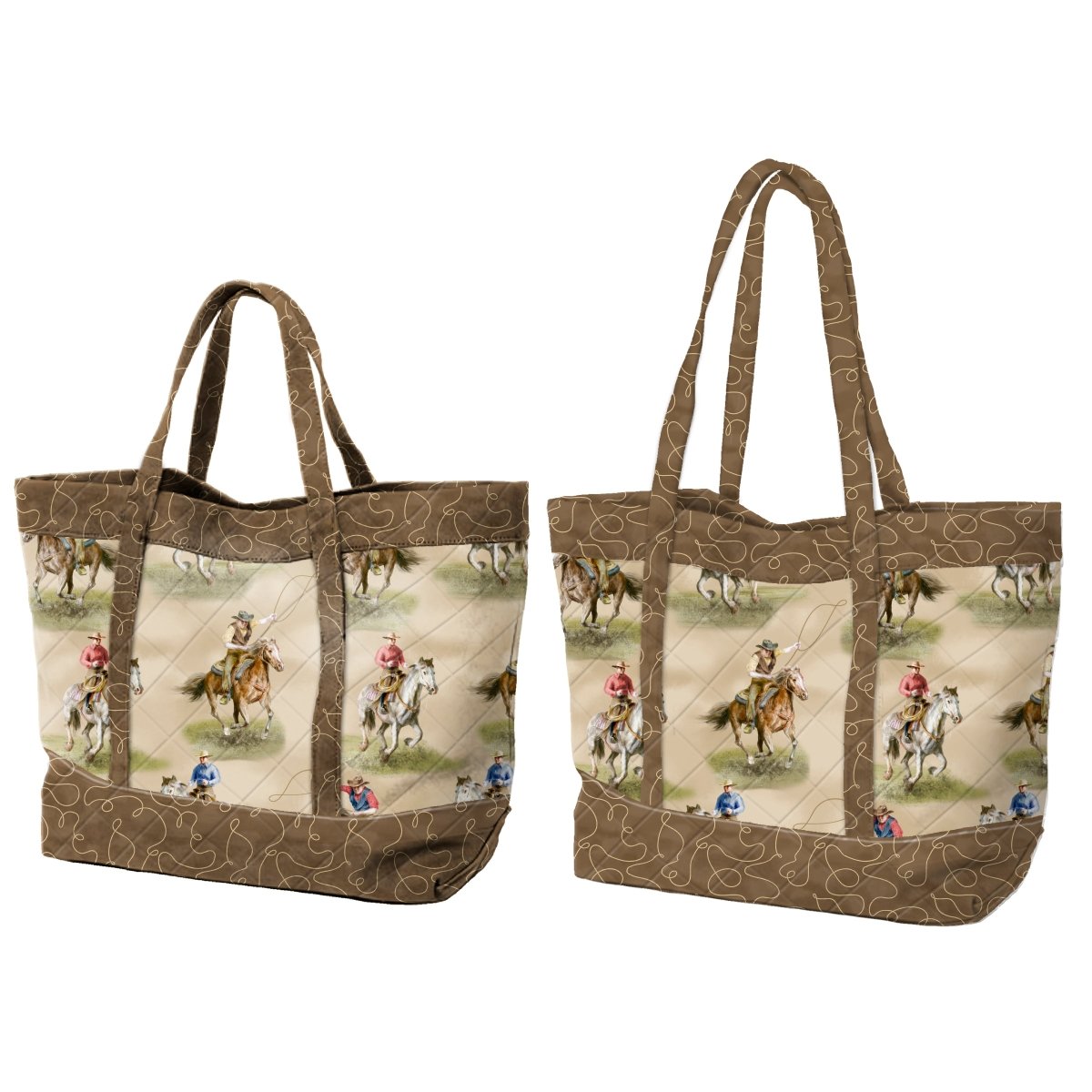 Riders on the Range Tan Tote Bag Kit from Wilmington - Wilmington Prints from Fort Worth Fabric Studio