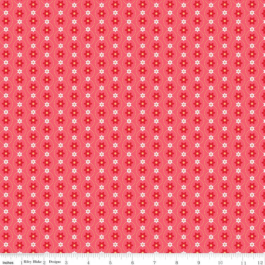 Riley Blake Americana Eleanor Tea Rose 1 Yard Cut by Riley Blake