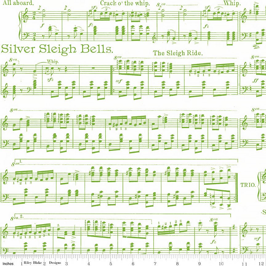 Riley Blake Classic Christmas Sheet Music White 1 Yard Cut by Riley Blake