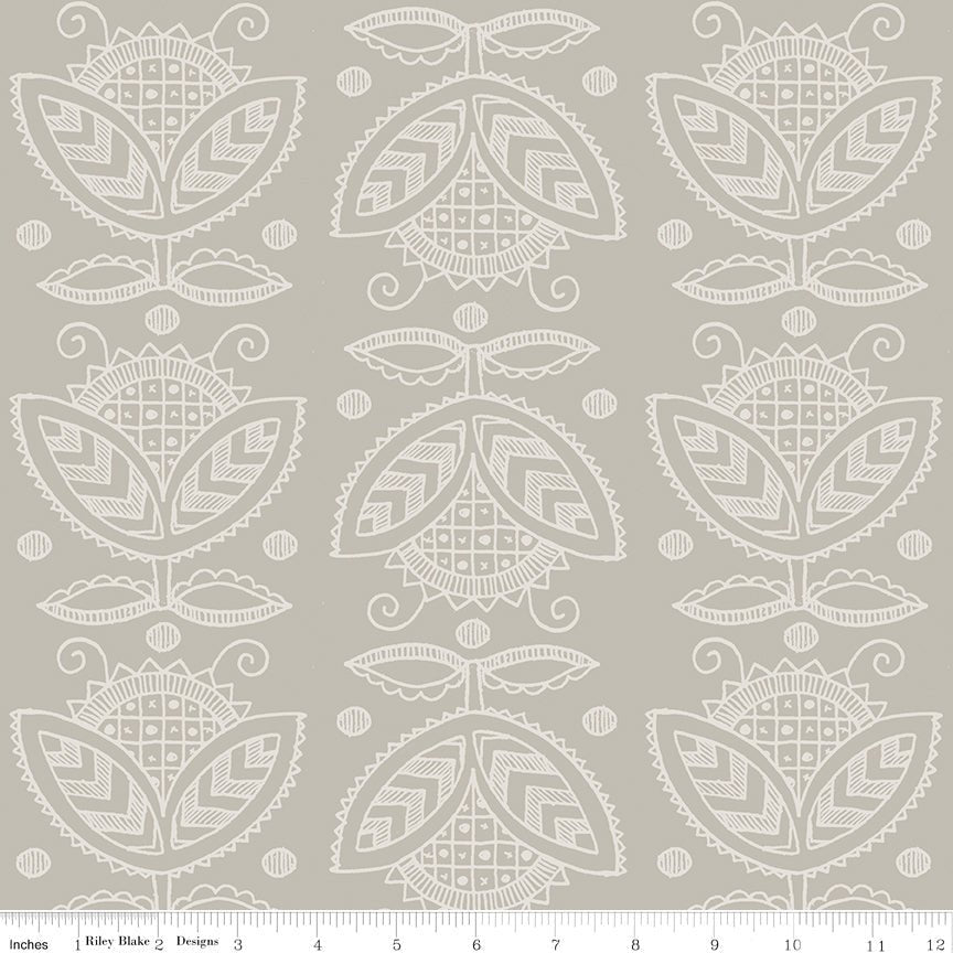 Riley Blake Costume Maker's Act II Thistle Gray 1 Yard Cut by Riley Blake