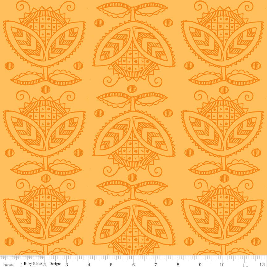 Riley Blake Costume Maker's Act II Thistle Orange 1 Yard Cut by Riley Blake