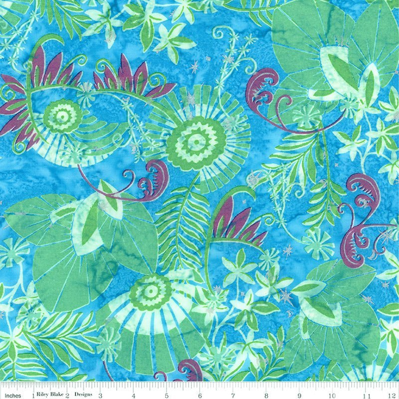 Riley Blake Expressions Batiks Bedazzled! Flora Stardust Splash 1 Yard Cut by Riley Blake