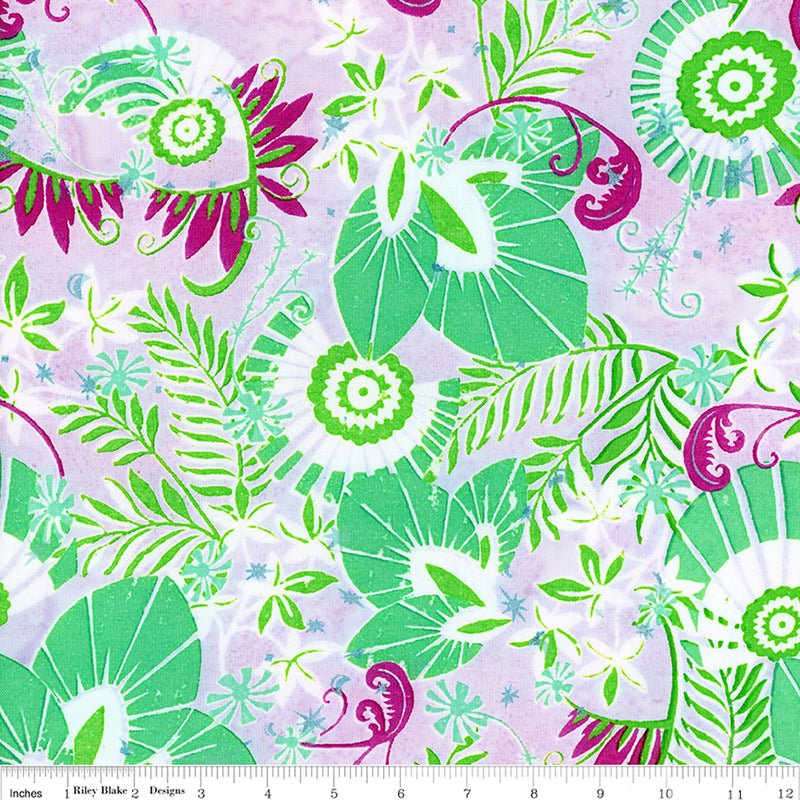 Riley Blake Expressions Batiks Bedazzled! Flora Wisteria Skye 1 Yard Cut - Riley Blake from Fort Worth Fabric Studio