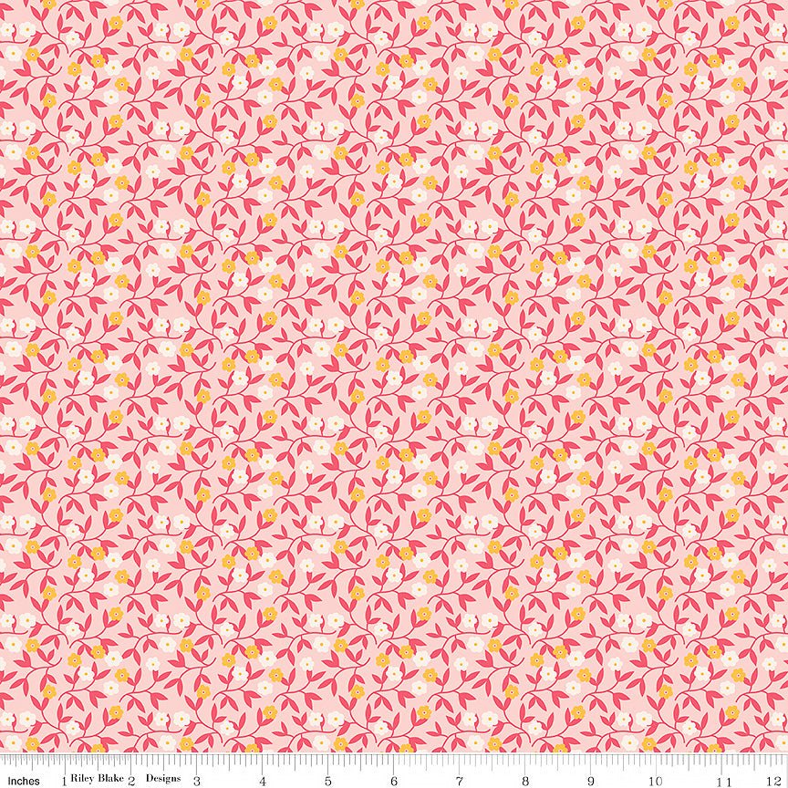 Riley Blake Gentler Times Gracious Coral 1 Yard Cut by Riley Blake